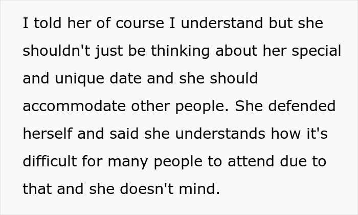 Relative Upset Their Niece Planned A Destination Wedding On A Sunday Night, Tells Her Off, And The Internet's Having None Of It Relative Upset Their Niece Planned A Destination Wedding On A Sunday Night, Tells Her Off, And The Internet's Having None Of It