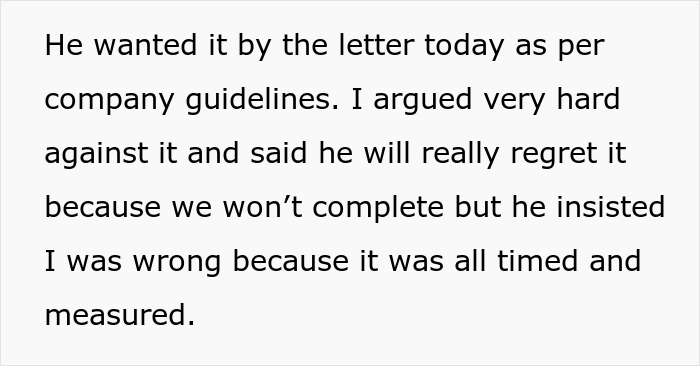 New Manager Demands Employees Do Things To The Letter, Worker Says He’ll Regret It But He Doesn’t Listen New Manager Demands Employees Do Things To The Letter, Worker Says He’ll Regret It But He Doesn’t Listen