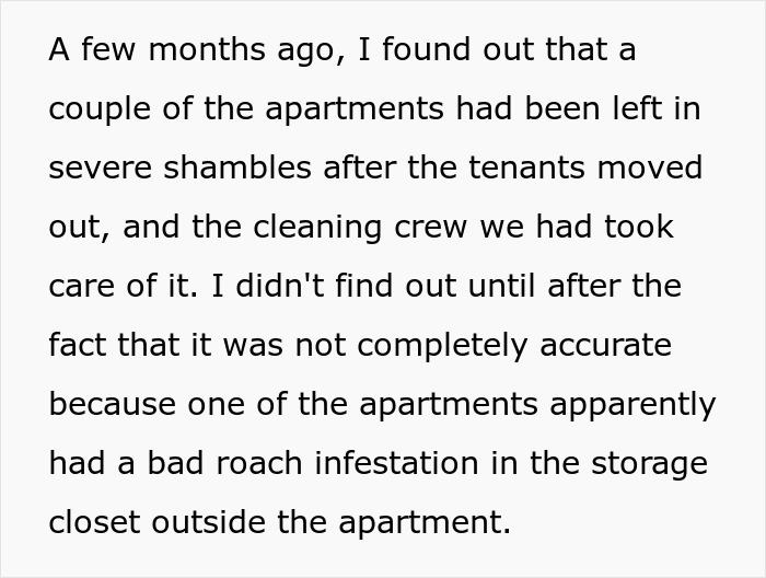 The owner of the apartment complex took 'nuclear revenge' from the site manager, who was in charge of his property, but instead neglected it