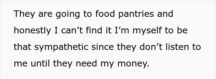 Daughter Is Upset Her Parents Only Listen To Her When They Need Money, So She Doesn't Give Them Any Despite Them Being Homeless Daughter Is Upset Her Parents Only Listen To Her When They Need Money, So She Doesn't Give Them Any Despite Them Being Homeless