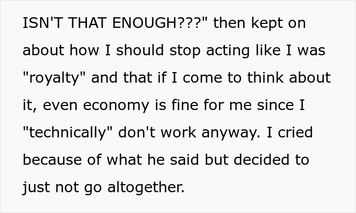 Husband Books 1st Class Tickets For Himself And His Friend For A Trip While Wife Only Gets Economy, Drama Ensues When Wife Decides Not To Go Husband Books 1st Class Tickets For Himself And His Friend For A Trip While Wife Only Gets Economy, Drama Ensues When Wife Decides Not To Go