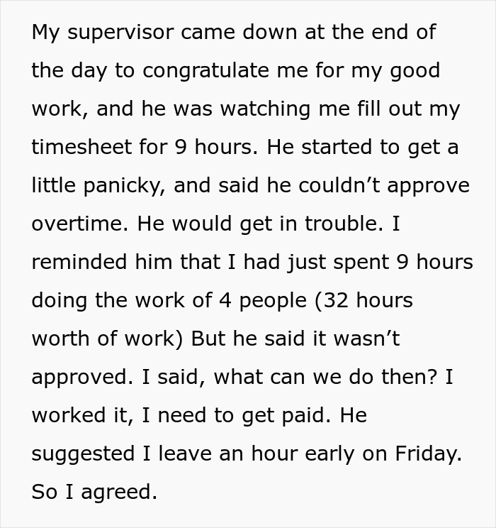 "Can't Approve Overtime? Ok": Employee Leaves Work During An Emergency Because Manager Wouldn't Approve His Overtime "Can't Approve Overtime? Ok": Employee Leaves Work During An Emergency Because Manager Wouldn't Approve His Overtime