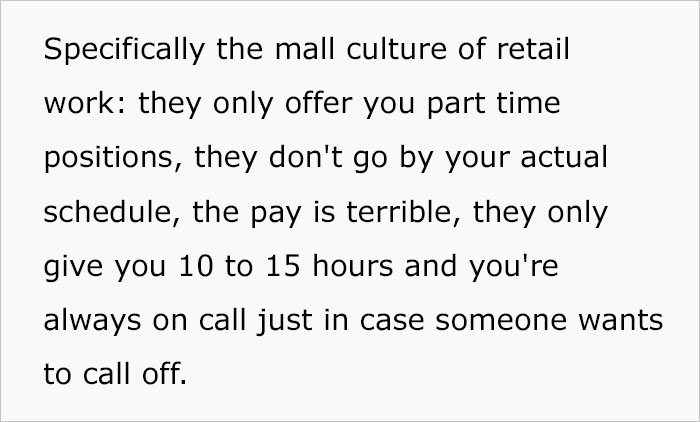 Woman Claims Retail Stores Are Begging People To Work For Them, But Won’t Change Their Toxic Approach To Employees Woman Claims Retail Stores Are Begging People To Work For Them, But Won’t Change Their Toxic Approach To Employees