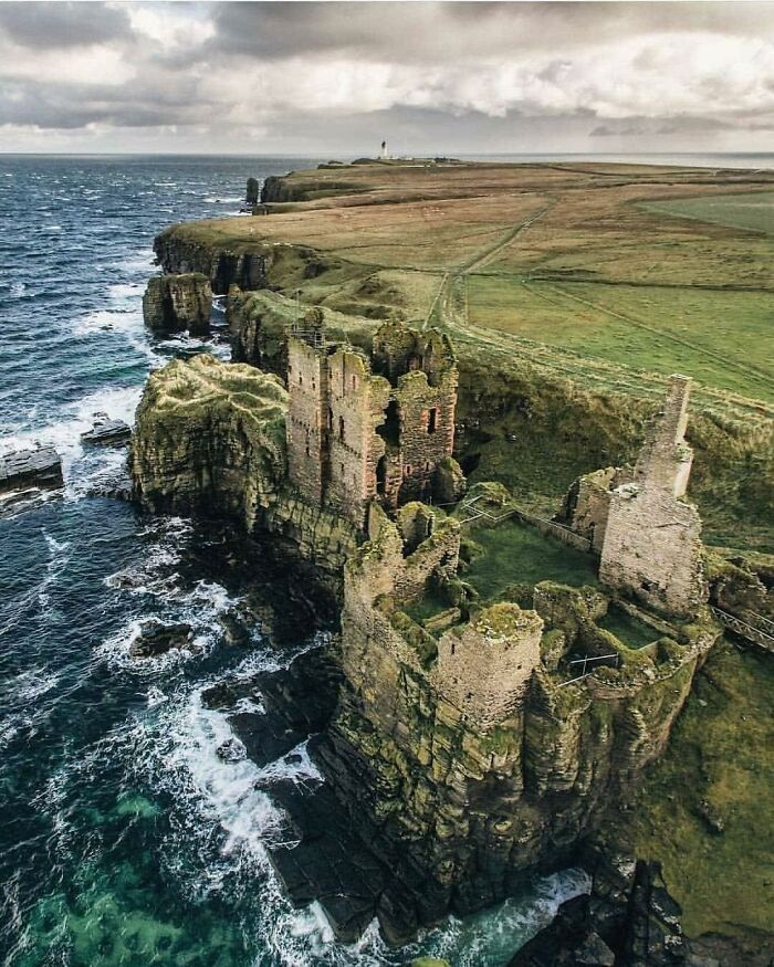 Castle Sinclair Girnigoe Located On The East Coast Of Caithness, Scotland