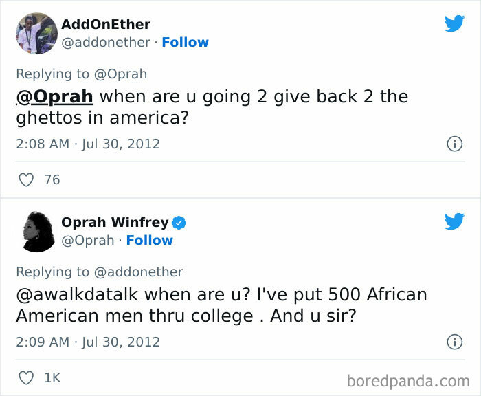 Oprah Winfrey Snaps At Twitter User