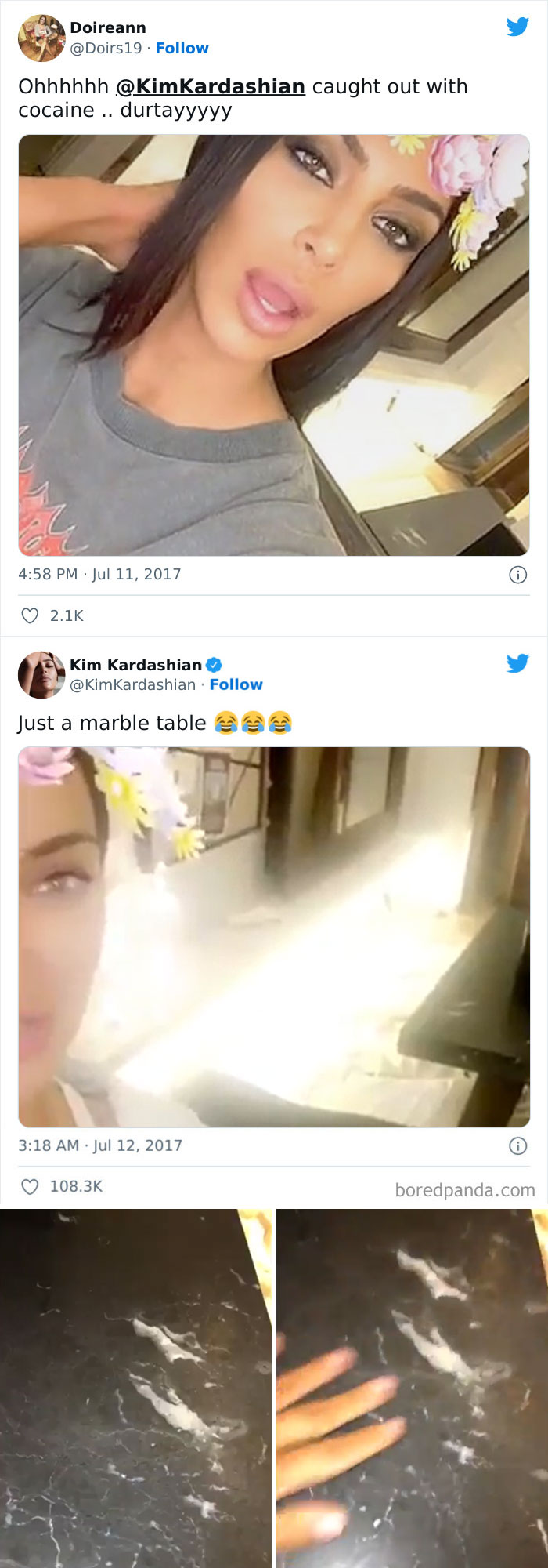 Kim Kardashian's Response To Speculation That She Is Using Cocaine, Saying White Lines Seen On A Table