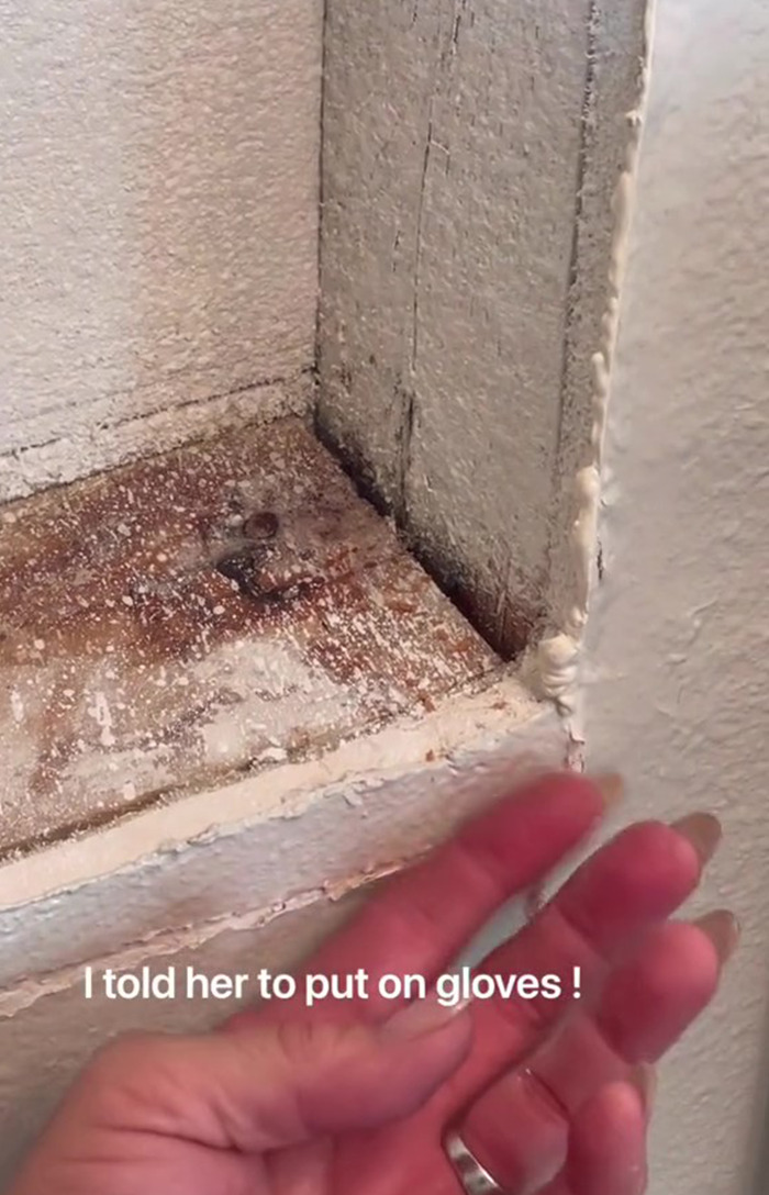 Woman Records Her Efforts To Find Out What Is The Cause Of Her Bathroom Cabinet “Bleeding”, Asks The Internet For Help Woman Records Her Efforts To Find Out What Is The Cause Of Her Bathroom Cabinet “Bleeding”, Asks The Internet For Help