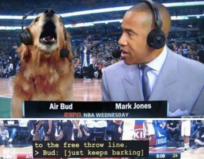 When Espn Had Air Bud Do Commentary For A Basketball Game