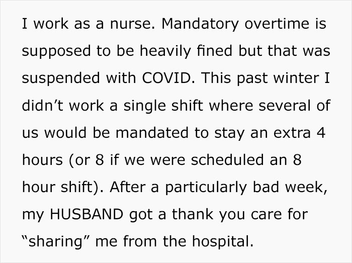 The Internet Is Fuming After This Nurse’s Employer Sent Her Husband A Thank You Note For ‘Sharing’ Her With The Hospital