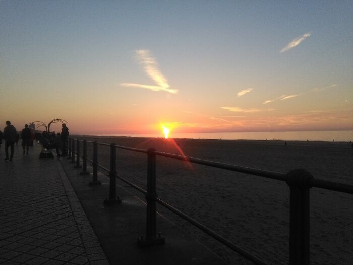 Sundown At The North Sea In Ostende (Belgium)
