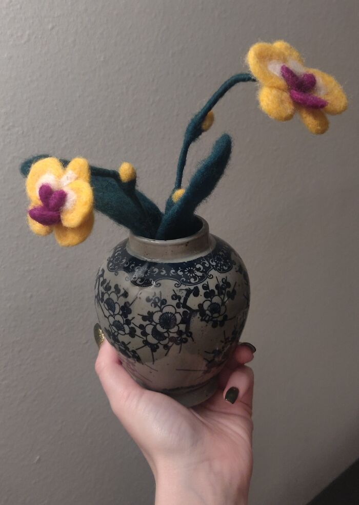 A Needle Felted Orchid For My Next Craft Fair 💐