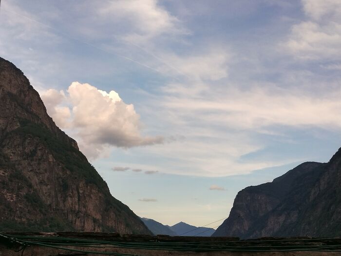Here's An Elephant Overlooking The Mountains