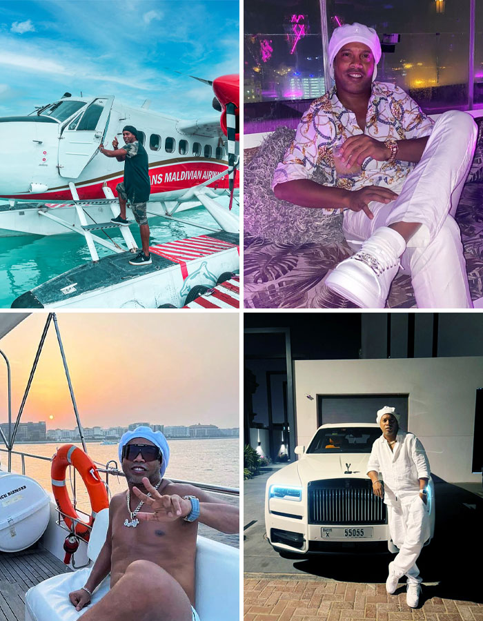 Brazilian Footballer Ronaldinho And His Very Expensive Transportation. Traveling In Style