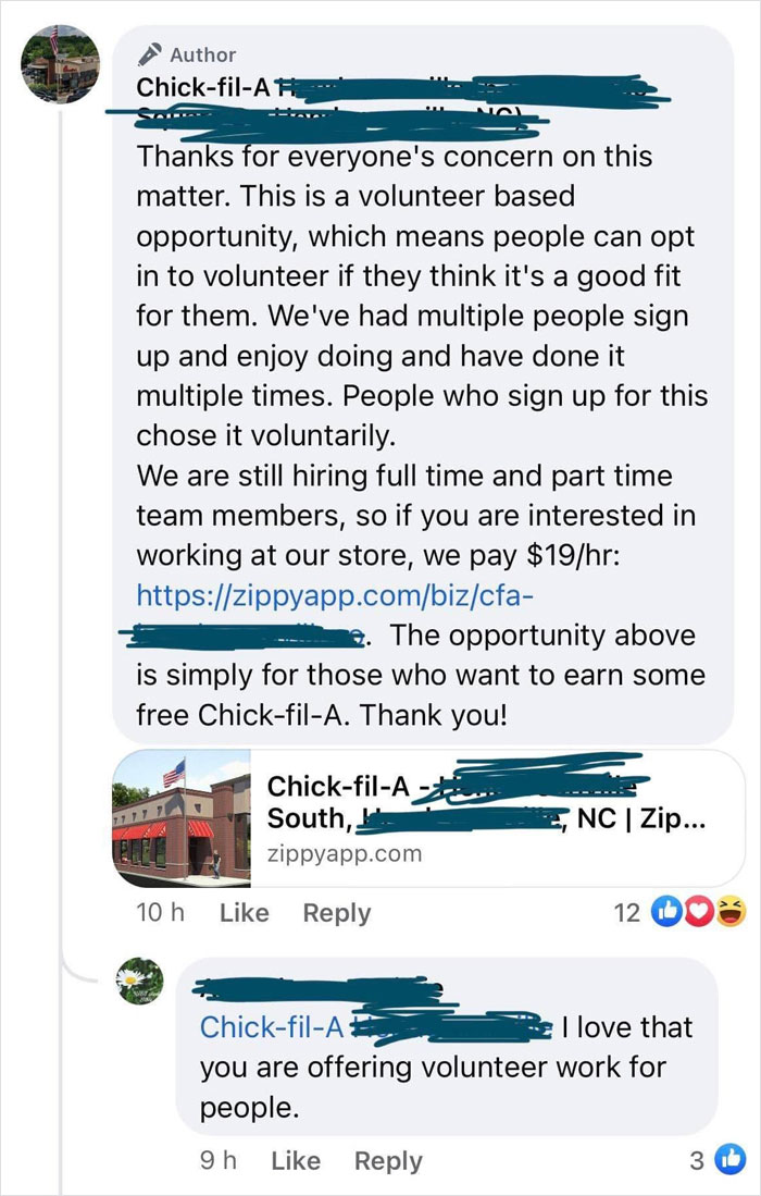 Chick-Fil-A Sparks A Major Backlash After Looking For Unpaid 'Volunteers' To Work For Sandwiches