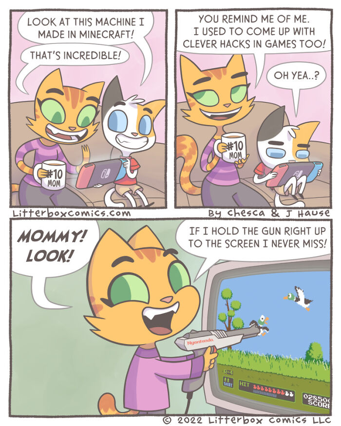 I Draw My Family As Cats In These 30+ Mom Comics