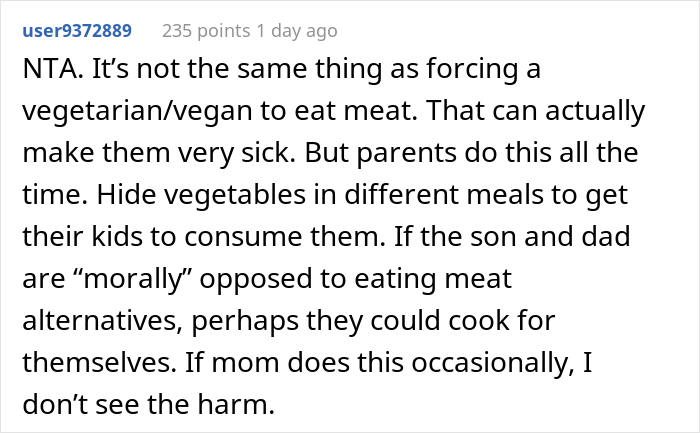 "My Son And Husband Always Turn Up Their Noses At Meat Alternatives": Woman Serves Fake Meat To See If They Actually Hate It "My Son And Husband Always Turn Up Their Noses At Meat Alternatives": Woman Serves Fake Meat To See If They Actually Hate It