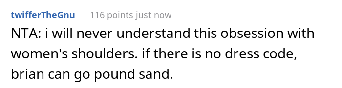 Woman Gets Called Out By Coworker For Wearing "Barely Any Clothes", Claps Back At Him, Wonders If She Crossed The Line Woman Gets Called Out By Coworker For Wearing "Barely Any Clothes", Claps Back At Him, Wonders If She Crossed The Line