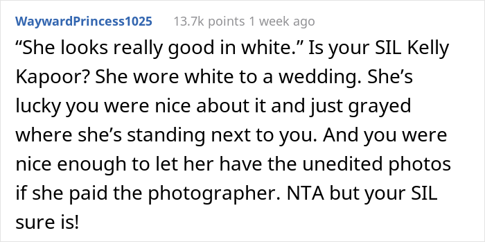 Bride Changes The Color Of Sister-In-Law’s Top In Her Wedding Photos, Won't Send Her The Original Pics Unless She Pays For Them