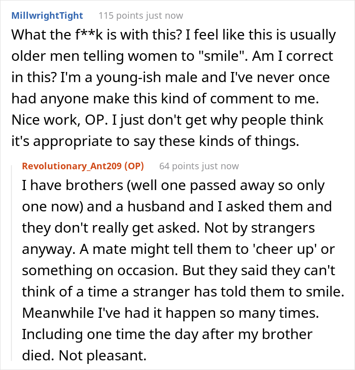 Woman Shares How She Had To Lie To A Stranger About Her Parents Recently Dying To Teach Him Not To Require Smiles From Women Woman Shares How She Had To Lie To A Stranger About Her Parents Recently Dying To Teach Him Not To Require Smiles From Women