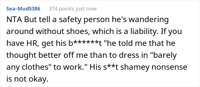 Woman Gets Called Out By Coworker For Wearing "Barely Any Clothes", Claps Back At Him, Wonders If She Crossed The Line Woman Gets Called Out By Coworker For Wearing "Barely Any Clothes", Claps Back At Him, Wonders If She Crossed The Line