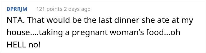 "My Bad For Not Cooking Enough": Pregnant Woman Left Hungry And Mad After Her MIL Ate Her Portion Of The Dinner