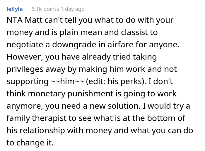 Teen Says Parents Shouldn't Have Bought Nanny A First-Class Ticket, Regrets It After They Put Him In Economy For Being So Elitist Teen Says Parents Shouldn't Have Bought Nanny A First-Class Ticket, Regrets It After They Put Him In Economy For Being So Elitist