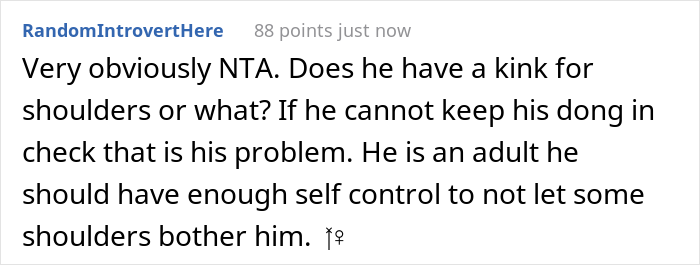 Woman Gets Called Out By Coworker For Wearing "Barely Any Clothes", Claps Back At Him, Wonders If She Crossed The Line Woman Gets Called Out By Coworker For Wearing "Barely Any Clothes", Claps Back At Him, Wonders If She Crossed The Line