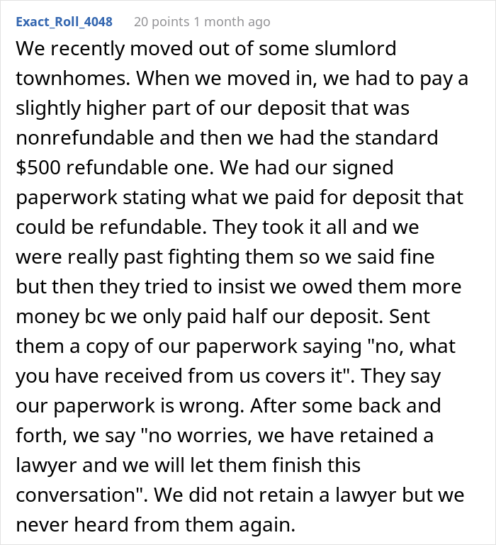 Property Management Refuse To Return Deposit And Charge For An Extra Month, Regret It When Tenant Exposes Their Lies Property Management Refuse To Return Deposit And Charge For An Extra Month, Regret It When Tenant Exposes Their Lies