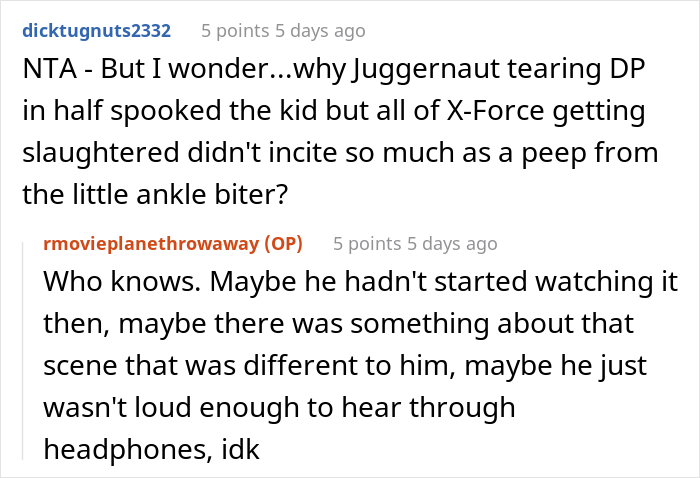 Kid Secretly Watches Deadpool On Another Passenger's Screen, Gets Scared And Starts Crying, Mom Loses It Kid Secretly Watches Deadpool On Another Passenger's Screen, Gets Scared And Starts Crying, Mom Loses It