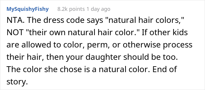 "AITA For Refusing To Dye My Daughter’s Hair Because Her School Complained?" "AITA For Refusing To Dye My Daughter’s Hair Because Her School Complained?"