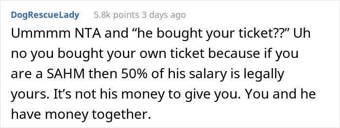 Husband Books 1st Class Tickets For Himself And His Friend For A Trip While Wife Only Gets Economy, Drama Ensues When Wife Decides Not To Go Husband Books 1st Class Tickets For Himself And His Friend For A Trip While Wife Only Gets Economy, Drama Ensues When Wife Decides Not To Go