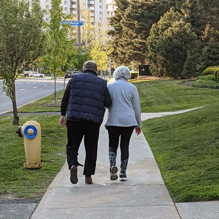 Saw These Two On My Evening Walk. Giggling And Talking. I Hope My Husband And I Are Still Giggling And Laughing At This Age 