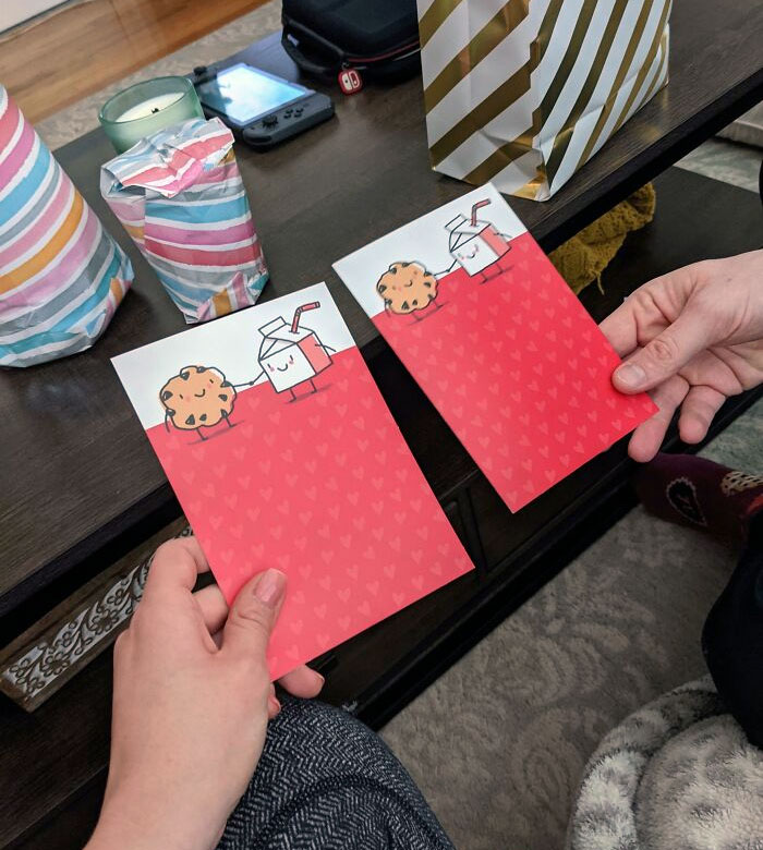 My Boyfriend And I Got Each Other The Same Card For Valentine's Day