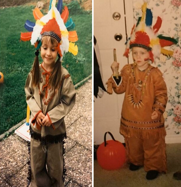 I Sent My Mom This Adorable Picture Of My Wife At Halloween In The 90s. She Sent Back This Picture Of Me! It Was Meant To Be