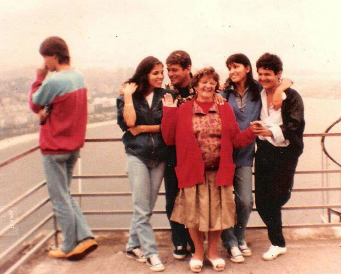 My Cousin Was In His Future Wife's Family Picture (The Guy On The Left), On A Trip To Rio De Janeiro. 7 Years Before They Met. (1985, Pão De Açúcar, Rio De Janeiro, Brazil)