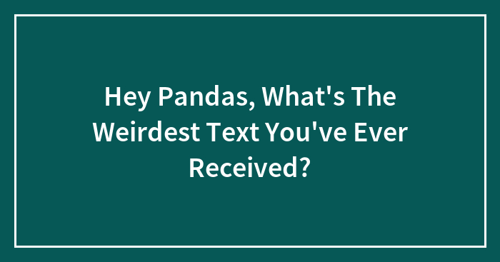 Hey Pandas, What’s The Weirdest Text You’ve Ever Received? (Closed)