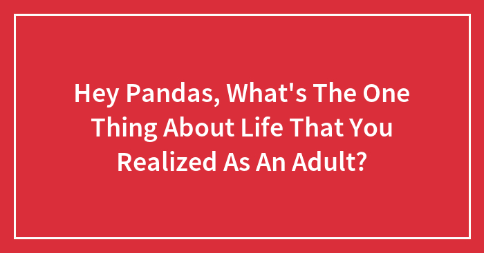 Hey Pandas, What’s The One Thing About Life That You Realized As An Adult? (Closed)