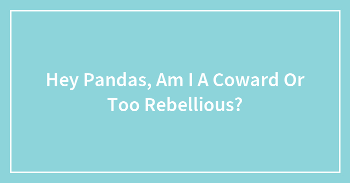 Hey Pandas, Am I A Coward Or Too Rebellious? (Closed)