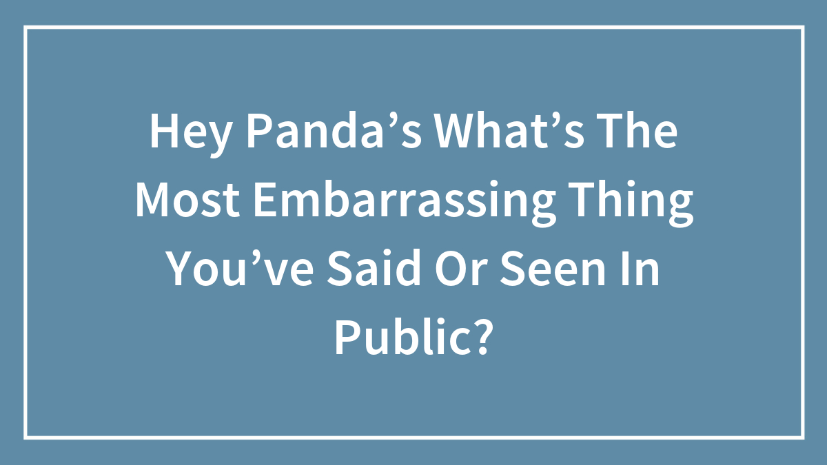 Hey Panda’s What’s The Most Embarrassing Thing You’ve Said Or Seen In Public?