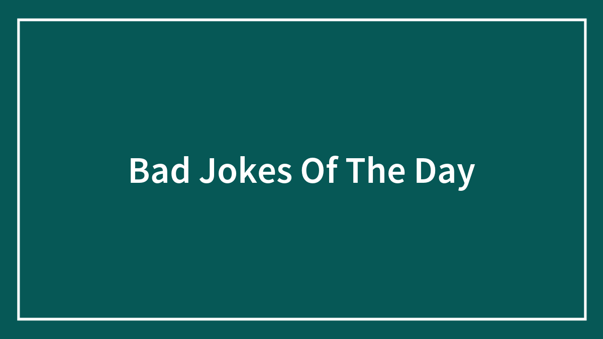 158 Bad Jokes Of The Day That Are So Lame They’re Hilarious