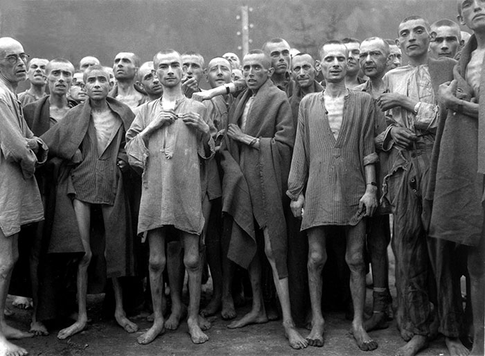 Prisioneros del campo de concentración de Ebensee. 1945