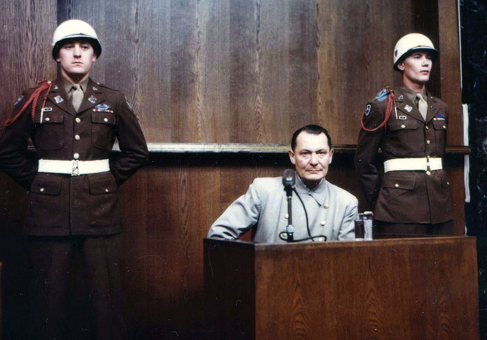 German Reichsmarschall, Commander Of The Luftwaffe Hermann Goering (1893 - 1946) During Cross Examination At His Trial For War Crimes, Nuremberg, Germany, 1946