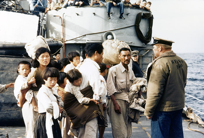 Korean War Refugees Aboard USS Weiss. 1952, September 16