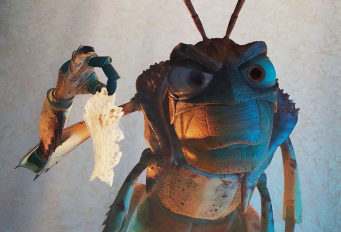 Hopper holding a piece of lettuce 