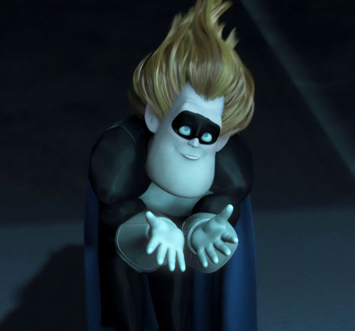 Syndrome wearing a costume 
