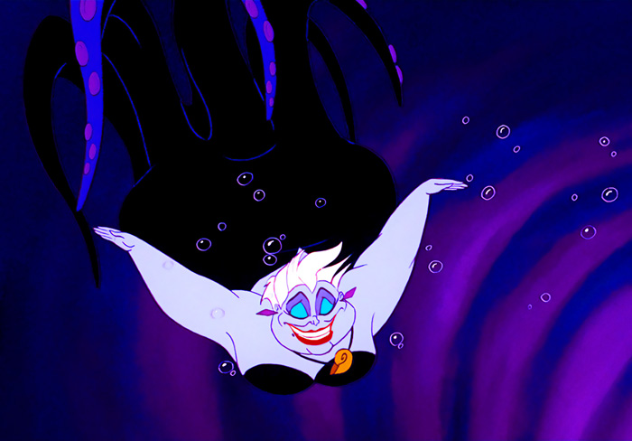 Ursula floating in the sea 