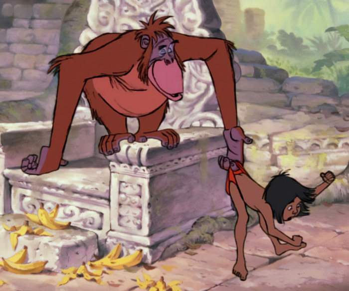 King Louie holding a Mowgli 