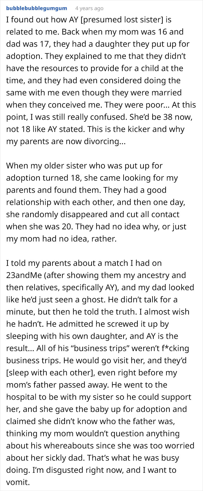 A Relative Turned Out To Be A Half-Sister And Niece