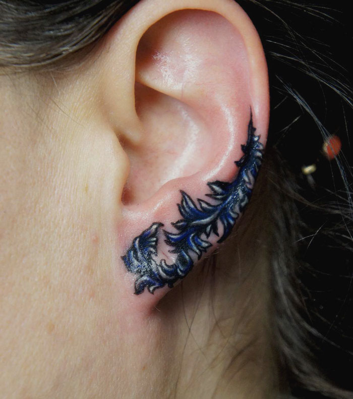 Blue Leaves Tattoo