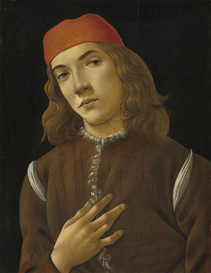 Portrait Of A Youth By Sandro Botticelli